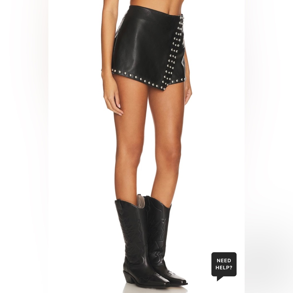 Free People Studded Emmy Mini Skort in Black